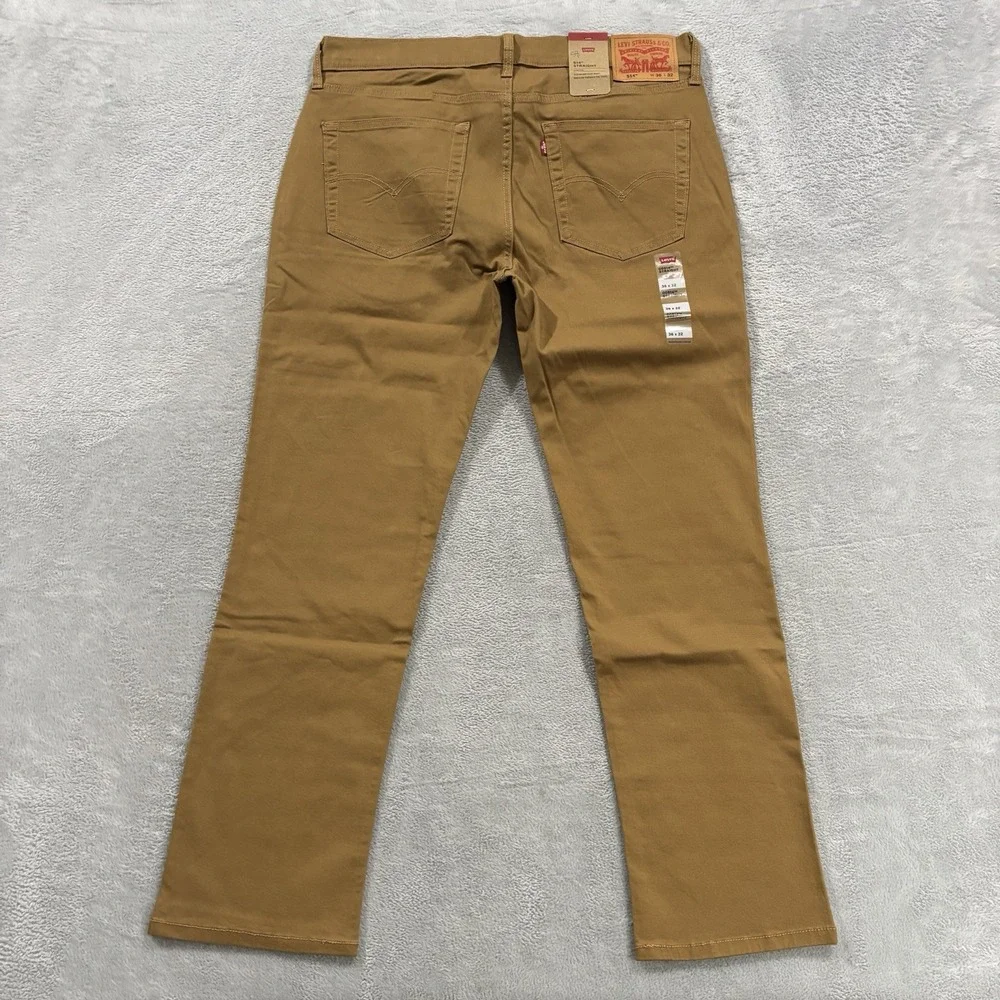 Levi's 514 Jeans Men's 36x32 Straight Mid Rise Premium Soft Twill Brown Khaki